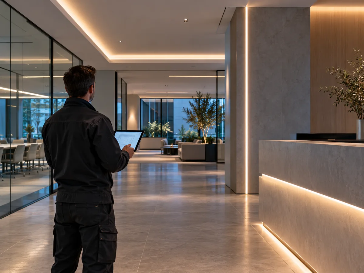 Contrôle final d’une intégration lumineuse sur site